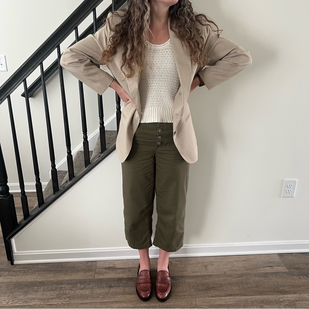 Vintage Tan Linen Blazer